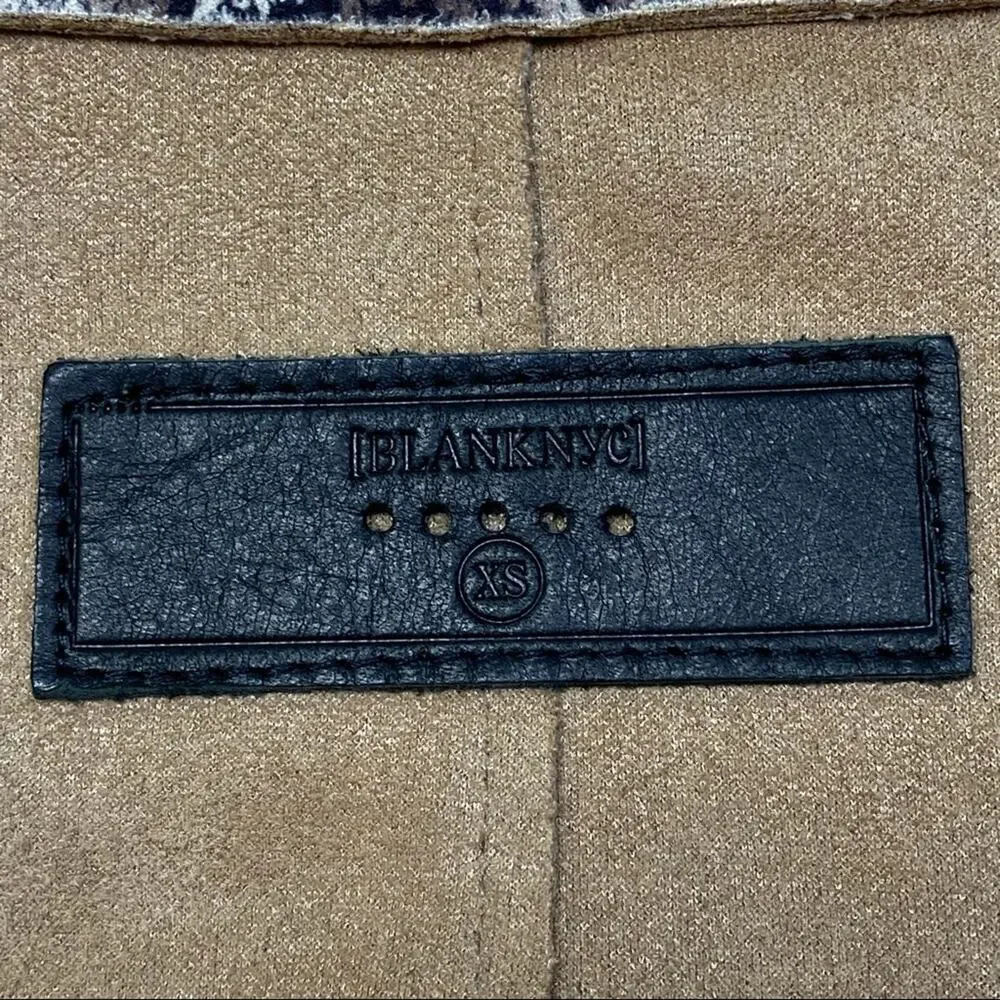 BlankNYC Snake Charmer Faux Suede Jacket Coat Womens Size XS Brown Tan